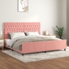 vidaXL Estructura de cama con cabecero de terciopelo rosa 200x200 cm