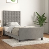 vidaXL Estructura de cama con cabecero terciopelo gris claro 90x200 cm