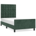 vidaXL Estructura cama con cabecero terciopelo verde oscuro 90x200 cm