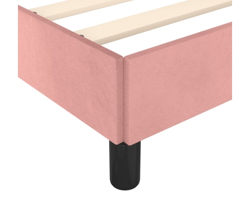 vidaXL Estructura de cama con cabecero de terciopelo rosa 90x200 cm