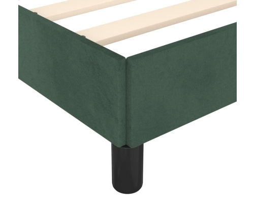 Estructura cama sin colchón terciopelo verde oscuro 100x200 cm