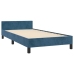 Estructura cama con cabecero terciopelo azul oscuro 100x200 cm