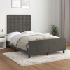 Estructura de cama sin colchón terciopelo gris oscuro 120x200cm