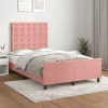 vidaXL Estructura de cama con cabecero de terciopelo rosa 120x200 cm