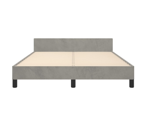 Estructura de cama sin colchón terciopelo gris claro 140x190 cm