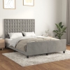 Estructura de cama sin colchón terciopelo gris claro 140x190 cm