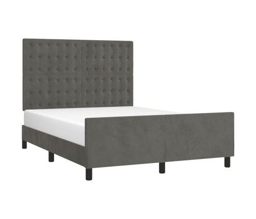 vidaXL Estructura cama con cabecero terciopelo gris oscuro 140x190 cm