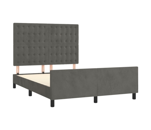 vidaXL Estructura cama con cabecero terciopelo gris oscuro 140x190 cm