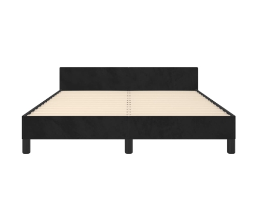 Estructura de cama sin colchón terciopelo negro 140x190 cm