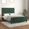 Estructura cama sin colchón terciopelo verde oscuro 140x190 cm