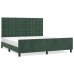 Estructura cama con cabecero terciopelo verde oscuro 160x200 cm