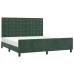 Estructura cama con cabecero terciopelo verde oscuro 160x200 cm