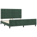 Estructura cama con cabecero terciopelo verde oscuro 160x200 cm