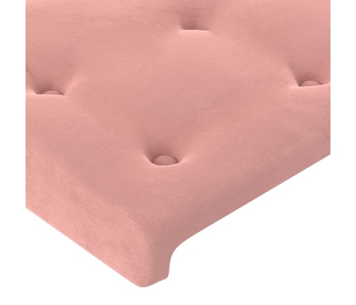 vidaXL Estructura de cama con cabecero de terciopelo rosa 160x200 cm