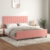 vidaXL Estructura de cama con cabecero de terciopelo rosa 160x200 cm