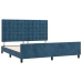 Estructura cama con cabecero terciopelo azul oscuro 180x200 cm