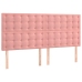 Estructura de cama con cabecero de terciopelo rosa 180x200 cm
