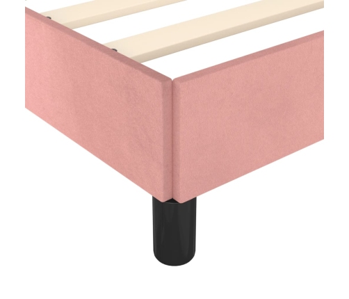 Estructura de cama con cabecero de terciopelo rosa 180x200 cm