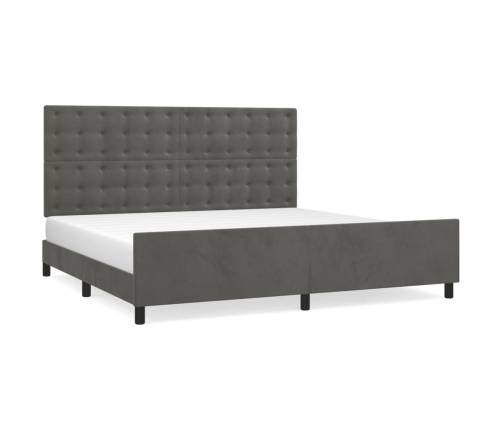 Estructura cama sin colchón terciopelo gris oscuro 200x200 cm