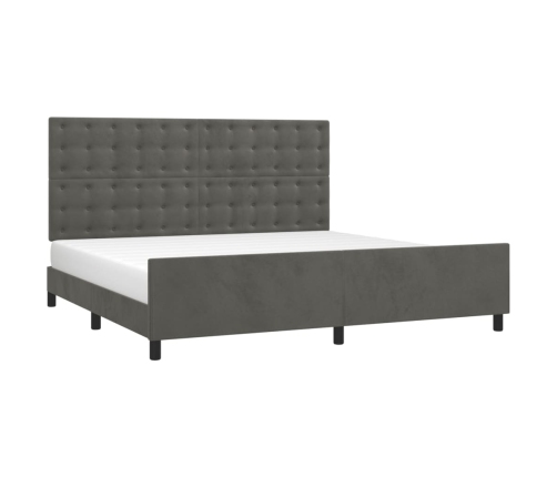 Estructura cama sin colchón terciopelo gris oscuro 200x200 cm