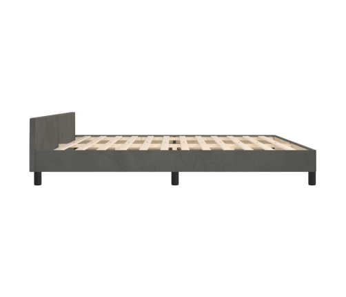 Estructura cama sin colchón terciopelo gris oscuro 200x200 cm