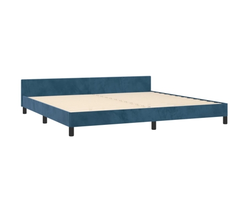 Estructura cama sin colchón terciopelo azul oscuro 200x200 cm