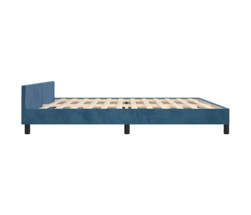 Estructura cama sin colchón terciopelo azul oscuro 200x200 cm