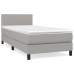Cama box spring con colchón tela gris claro 90x200 cm