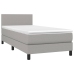 Cama box spring con colchón tela gris claro 90x200 cm