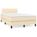Cama box spring con colchón tela color crema 120x200 cm