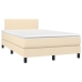 Cama box spring con colchón tela color crema 120x200 cm