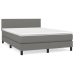 Cama box spring con colchón tela gris oscuro 140x190 cm