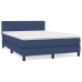 Cama box spring con colchón tela azul 140x190 cm