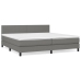 Cama box spring con colchón tela gris oscuro 200x200 cm