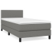 Cama box spring con colchón tela gris oscuro 90x190 cm