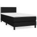 Cama box spring con colchón tela negro 90x190 cm