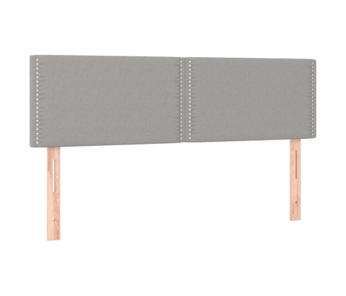 Cama box spring con colchón tela gris claro 140x190 cm