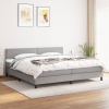 Cama box spring con colchón tela gris claro 200x200 cm