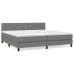 Cama box spring con colchón tela gris oscuro 200x200 cm