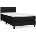 Cama box spring con colchón tela negro 80x200 cm