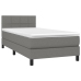 Cama box spring con colchón tela gris oscuro 90x190 cm