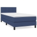 Cama box spring con colchón tela azul 100x200 cm