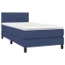 Cama box spring con colchón tela azul 100x200 cm