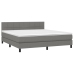 Cama box spring con colchón tela gris oscuro 160x200 cm