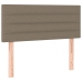 Cama box spring con colchón tela gris taupe 80x200 cm
