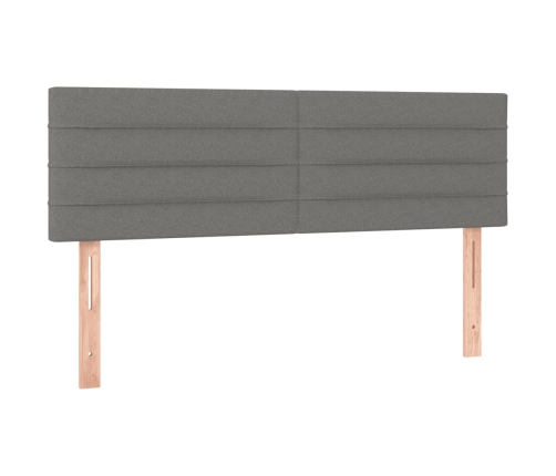 Cama box spring con colchón tela gris oscuro 140x190 cm