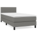 Cama box spring con colchón tela gris oscuro 90x190 cm