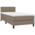 Cama box spring con colchón tela gris taupe 90x200 cm