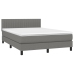 Cama box spring con colchón tela gris oscuro 140x190 cm