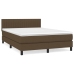 Cama box spring con colchón tela marrón oscuro 140x190 cm